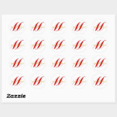 Sticker Rond Mariage marié Monogramme Sceau rouge et or (Feuille)