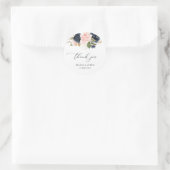 Sticker Rond mariage marine et fleurs rousses (Sac)