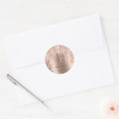 Sticker Rond Mariage Merci 16 Rose Mariée Paillettes Brillantes (Enveloppe)