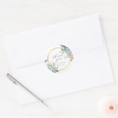 Sticker Rond Mariage "Merci" avec des Fleurs d'Hydrangea Bleu P (Enveloppe)