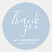 Sticker Rond Mariage Merci bleu mariage Favoriser (Devant)