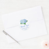 Sticker Rond Mariage Merci Blue Hydrangea (Enveloppe)