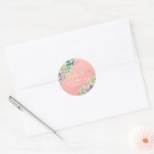 Sticker Rond Mariage Merci Chic Aquarelle Succulent Plante (Enveloppe)