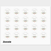 Sticker rond Mariage Merci classique Inséparable (Feuille)