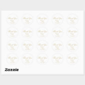 Sticker Rond Mariage Merci de script personnalisé cadeau faveur (Feuille)