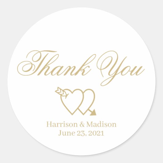 Sticker Rond Mariage Merci de script personnalisé cadeau faveur (Devant)