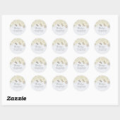 Sticker Rond Mariage Merci Floral Aquarelle Rose Élégant (Feuille)