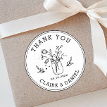 Sticker Rond Mariage Merci Mason Fleurs Jar<br><div class="desc">Créez Votre Propre Sticker Rond Merci Mariage. Pour une personnalisation plus avancée de cette conception,  veuillez cliquer sur le bouton "Personnaliser" ci-dessus !</div>