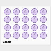 Sticker Rond Mariage Merci Script Monogramme Parties scintillan (Feuille)
