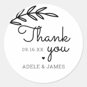 Sticker Rond Mariage Merci vert