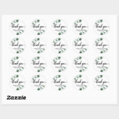 Sticker Rond Mariage Merci vert (Feuille)