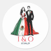 Sticker Rond Mariage mexicain (Devant)
