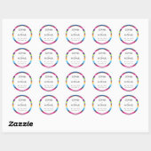 Sticker Rond Mariage minimal de printemps de série (Feuille)