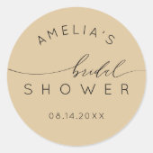 Sticker Rond Mariage Minimal Doré Beige (Devant)