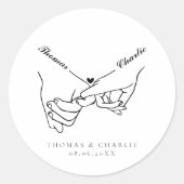Sticker Rond Mariage minimal simple (Devant)