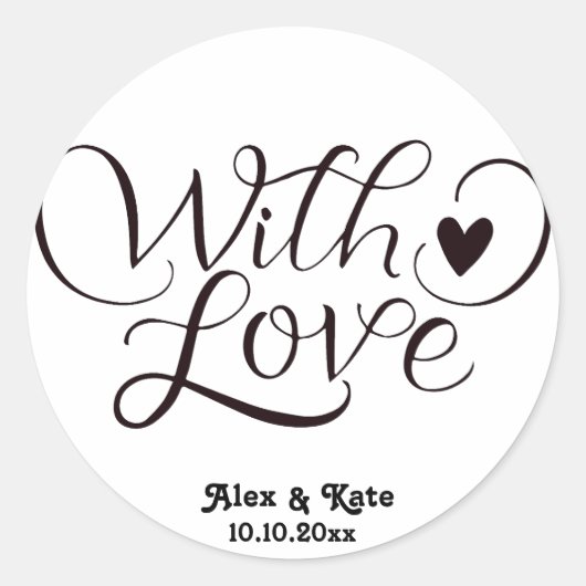 Sticker Rond Mariage minimaliste (Devant)