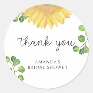 Sticker Rond Mariage minimaliste avec tournesol 