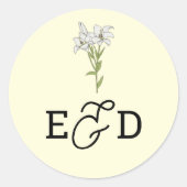 Sticker Rond Mariage minimaliste blanc (Devant)