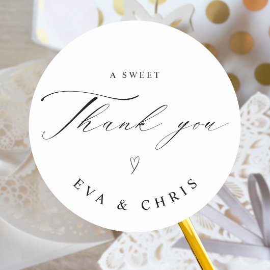 Sticker Rond Mariage minimaliste de calligraphie