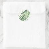 Sticker Rond Mariage minimaliste de foune verte (Sac)