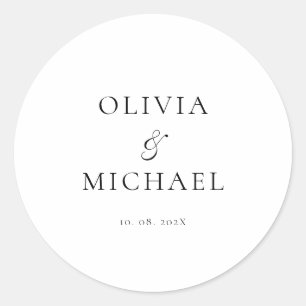 Sticker Rond Mariage minimaliste de script chic