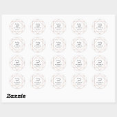 Sticker Rond Mariage minimaliste géométrique moderne (Feuille)