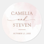 Sticker Rond Mariage minimaliste moderne (Devant)