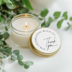 Sticker Rond Mariage minimaliste moderne Merci