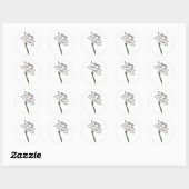 Sticker Rond Mariage minimaliste Narcisse (Feuille)