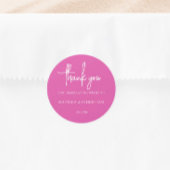 Sticker Rond Mariage minimaliste rose Fuchsia