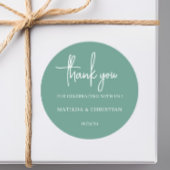 Sticker Rond Mariage minimaliste Sage vert