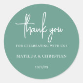 Sticker Rond Mariage minimaliste Sage vert (Devant)