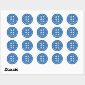 Sticker Rond Mariage minimum gras Date Enregistrer la date bleu (Feuille)