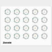 Sticker Rond Mariage moderne à l'eucalyptus (Feuille)