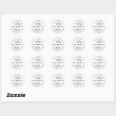 Sticker Rond Mariage moderne Adresse de retour de verdure Eucal (Feuille)
