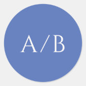 Sticker Rond Mariage moderne Bleu élégant (Devant)
