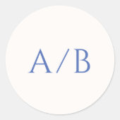 Sticker Rond Mariage moderne Bleu élégant (Devant)