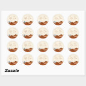Sticker Rond Mariage Moderne Boho Désert Terracotta (Feuille)