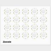 Sticker Rond Mariage Moderne Citron Citrus Shower (Feuille)