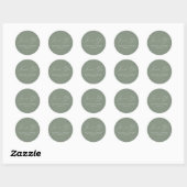 Sticker Rond Mariage moderne élégant Sage Green Merci (Feuille)