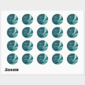 Sticker Rond Mariage moderne - Emerald Green- (Feuille)
