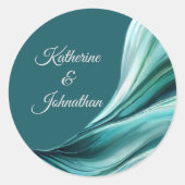 Sticker Rond Mariage moderne - Emerald Green- (Devant)