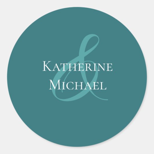 Sticker Rond Mariage moderne Emerald Green (Devant)