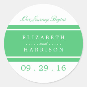 Sticker Rond Mariage moderne Emerald Green
