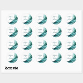Sticker Rond Mariage moderne - Emerald Green- (Feuille)