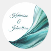 Sticker Rond Mariage moderne - Emerald Green- (Devant)