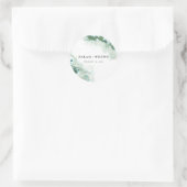 Sticker Rond Mariage moderne Emerald Green Aqua Silver Agate (Sac)