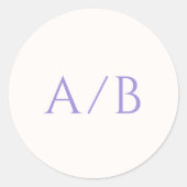 Sticker Rond Mariage moderne Lilac élégant (Devant)