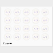 Sticker Rond Mariage moderne Lilac élégant (Feuille)
