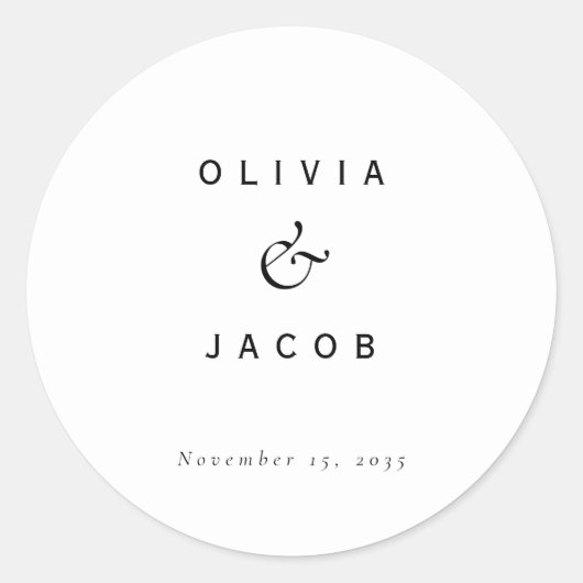 Sticker Rond Mariage moderne minimaliste (Devant)